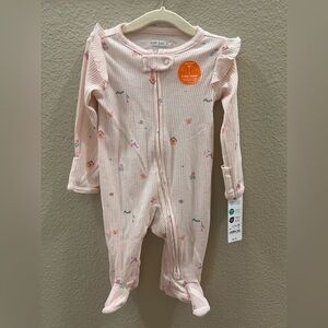 Carter's Light Pink Floral Footie